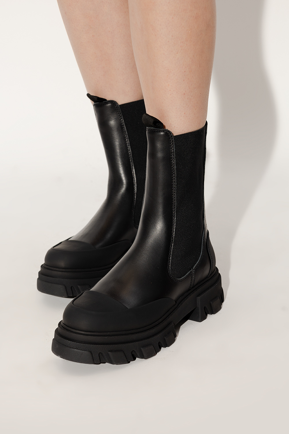 Black Leather ankle boots Ganni - Energen Plus 2 Shoes Mens